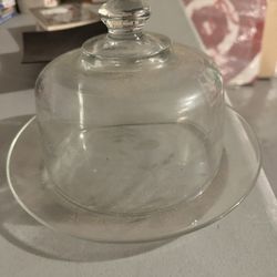 Glass Dome Dessert, Serving Plate Set