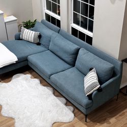 Teal 2-Piece Sectional Sofa Couch | FREE DELIVERY 