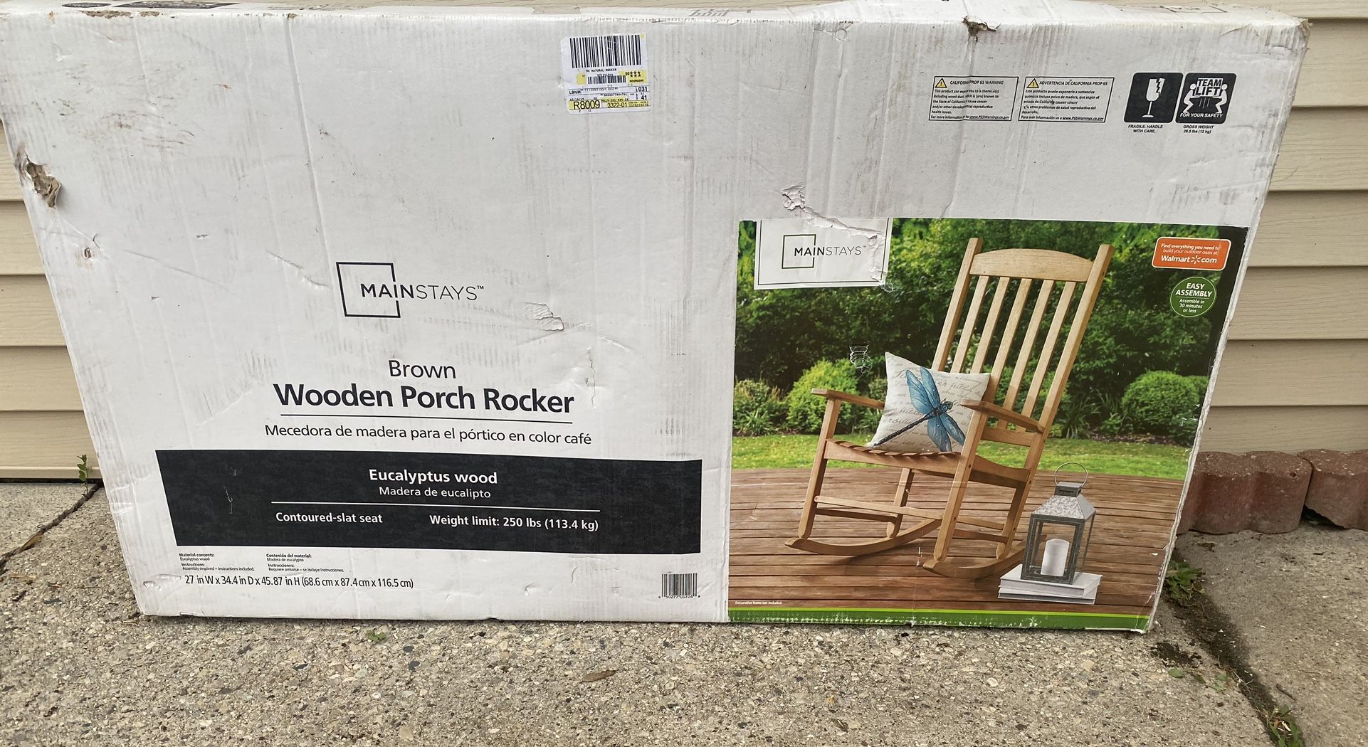 Mainstays Outdoor Wood Porch Rocking Chair. 