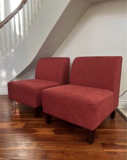 Two Red Accents Chairs 