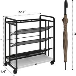 🖤 Large Metal Umbrella Stand / Wine Rack