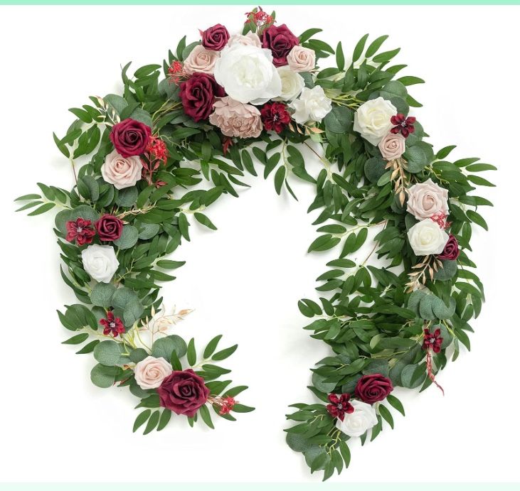 Ling's Moment Artificial Floral Swag - Marsala and Blush