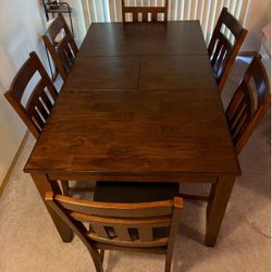 6 Chair Dining Room Table w/Leaf $100 OBO