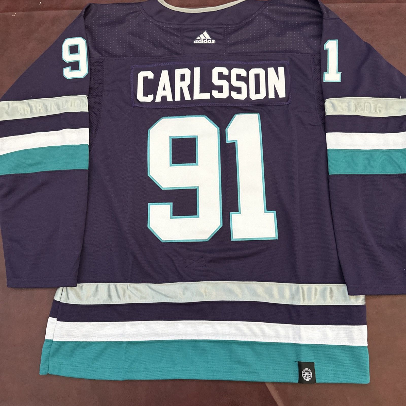 Leo Carlson Jersey Mens Large Size 52 Anaheim Ducks Stitched #91