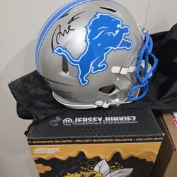 Lions David Montgomery Autographed Authentic Helmet 