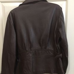 Brown Leather Ladies Jacket Size Medium .Richmond 77406 Pecan Grove 