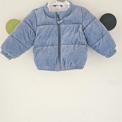 Baby Boy Corduroy Puffer Coat Dusty BLUE 9M