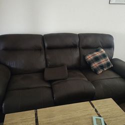 Soft Reclining Leather Sofa 