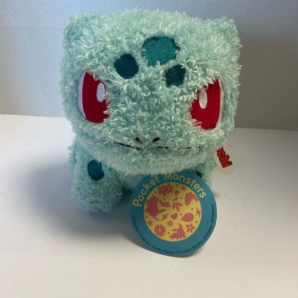 Sekiguchi Pokemon Fluffy Plush Doll Bulbasaur Pocket Monster NWT