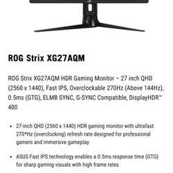 Asus ROG Strix XG27AQM Gaming Monitor