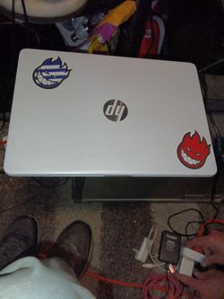 HP Laptop White with Stickers