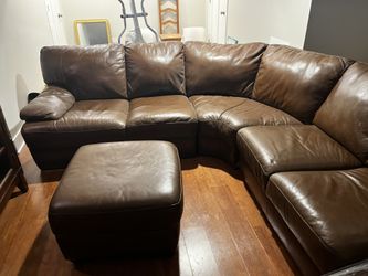 Offered @ $1500 Deep Seat Leather L-Shaped Chaise Sectional (152") - Retailed @ $6,500chaise on left