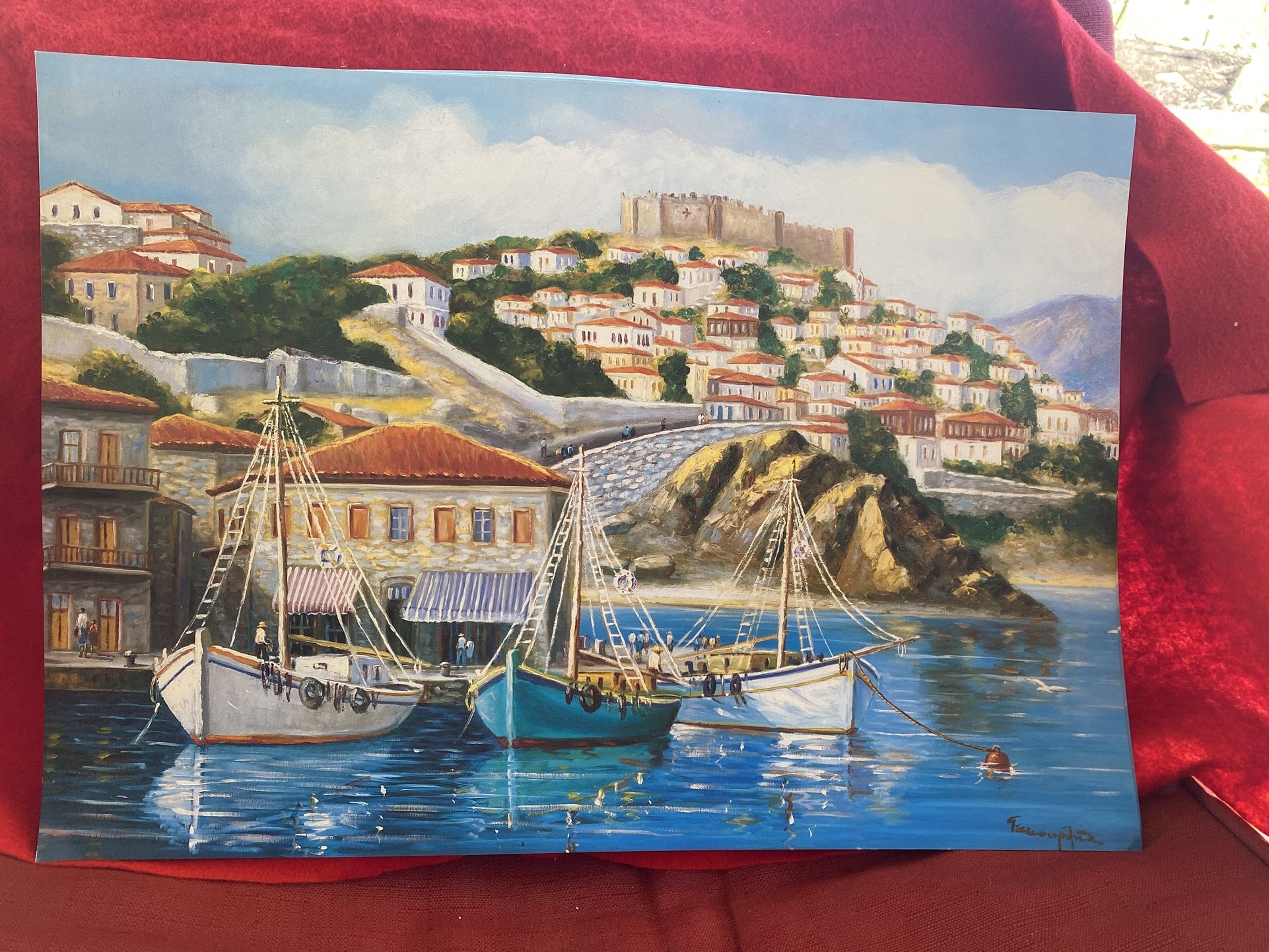 19.25 Inch x 13.5 Inch Original Poster Print From Original Greek Hand Painting (9 available)