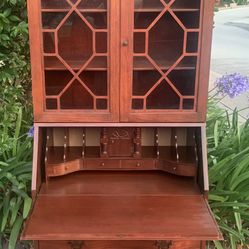 Restored Antique Mahogany Secretary Desk Bookcase Dresser