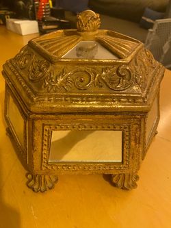 Mirror Decorative Gold Box