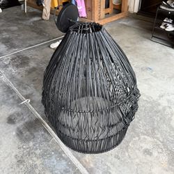 cb2 ArcherBlack Pendant Chandelier Woven