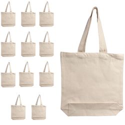 NOVASTILE Premium 12 oz Cotton Canvas Tote Bags – Durable, Reusable, Eco-Friendly Shopping Bags