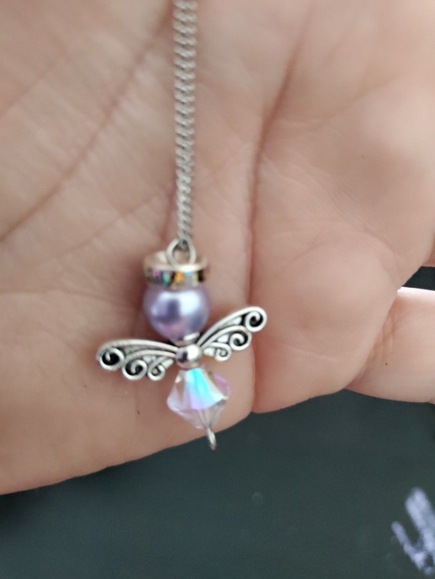 Beautiful Handmade Angel With Silver Chain