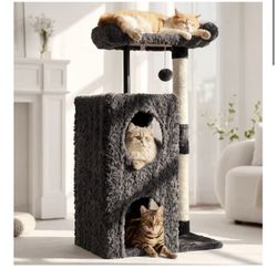 Cat Tree, 36.2in Luxury Plush Cat Tower