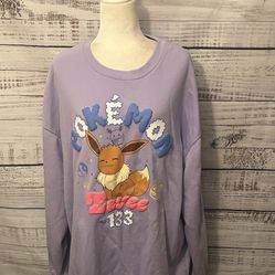 Women Purple Pokémon Eevee Sweatshirt size 3x 