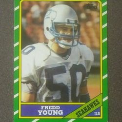 1986 Topps Fredd Young Seattle Seahawks #210 Football Card Vintage Sports Collectible Trading NFL