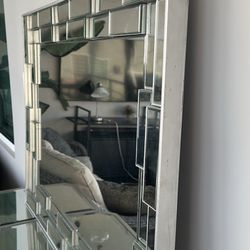 Silver Console With Mirror