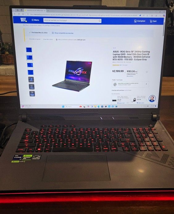 ASUS ROG Strix 18" 240hz Gaming Laptop QHD
