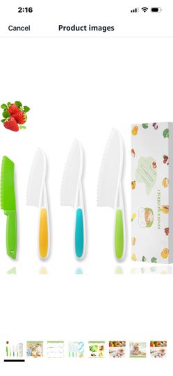 WALAWALA 4PCS Kids Knife Set for Real Cooking BPA Free with Plastic Toddler Play Kitchen Knives with Serrated Teeth Kitchen Safe Knives for Real Cooki