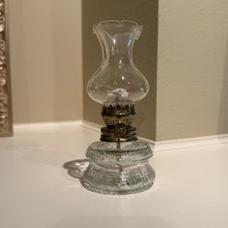 Vintage Mini Glass Oil Lamp Decor Antique