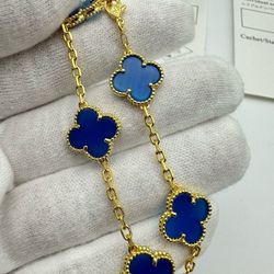 Five-piece Blue chalcedony  bracelet for women