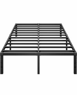 HLIPHA Metal Platform Bed Frame 18 Inch Tall,No Box Spring Needed,Queen Size Bed with Heavy Duty Strong Support Slats,Easy to Assemble,Black