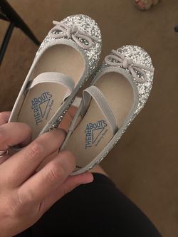 Silver Glitter Toddler Shoes Size 6