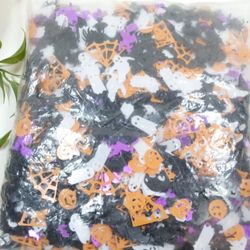 Plastic Confetti Multi-shaped Glitter Colorful Confetti for Halloween Party Table Decoration and DIY Craft 100 Grams

