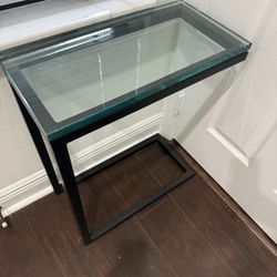 glass metal end table