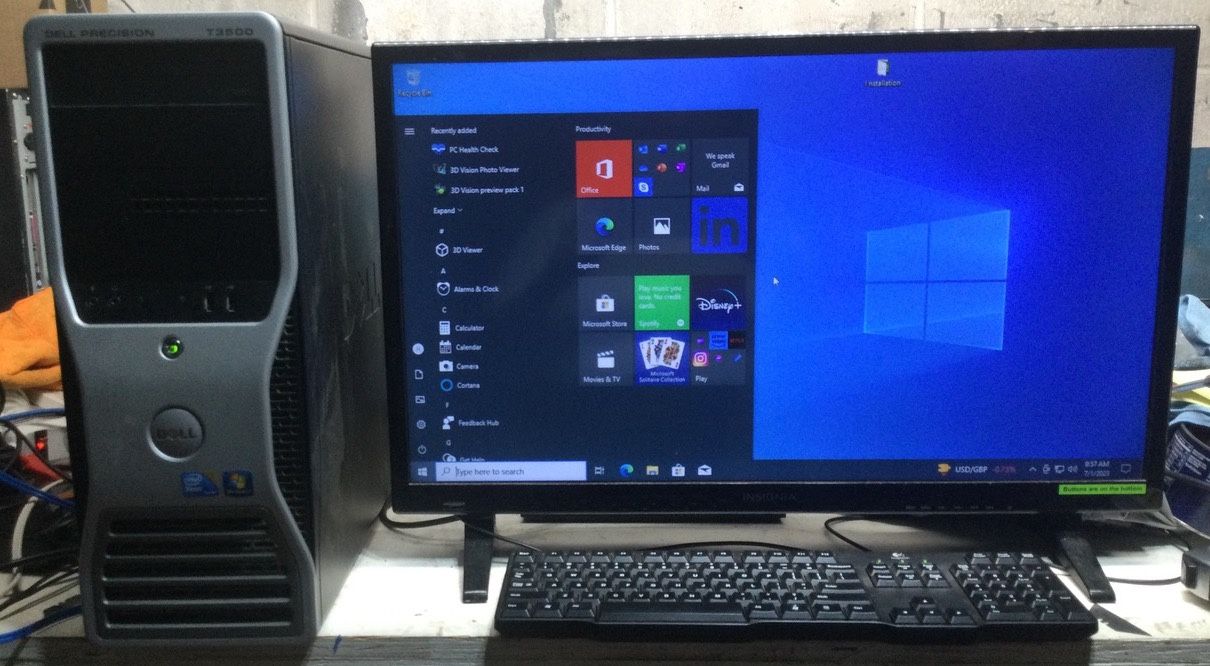 Dell Desktop T3500 W/ Monitor