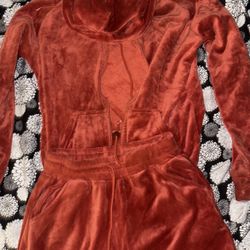 Two piece tracksuit burnt orange size small