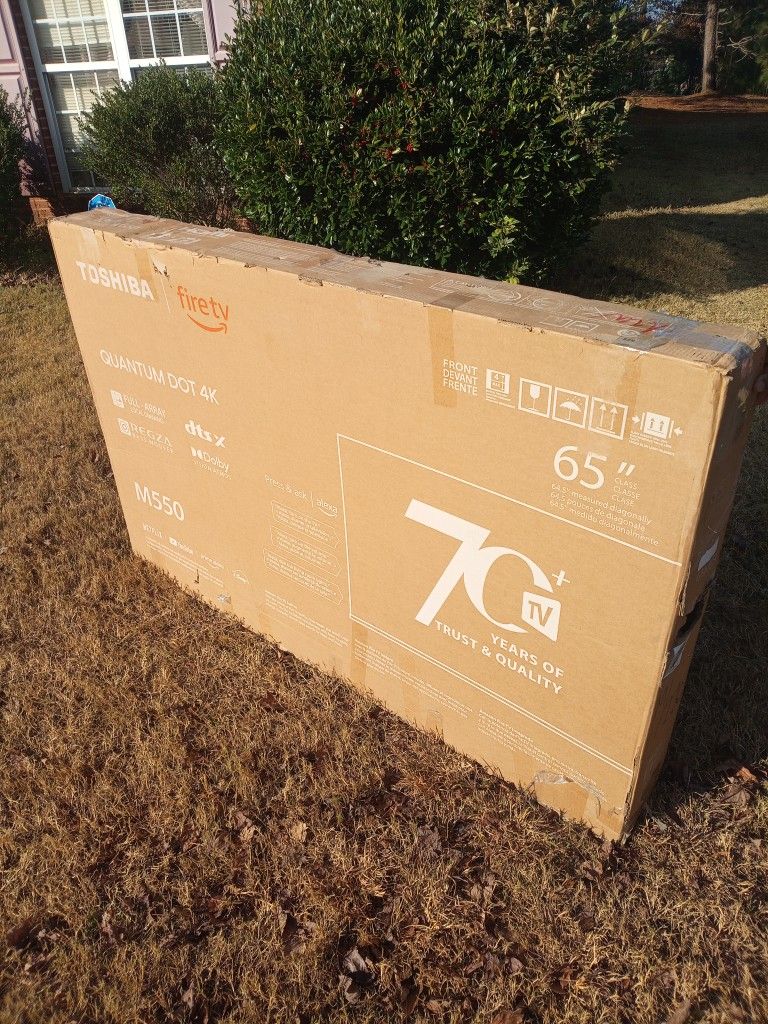 -Read Info- New 2025 Model 65 In. Toshiba QLED Smart TV W/Remote