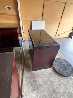 Dark Wood Glass Top Display Cabinet