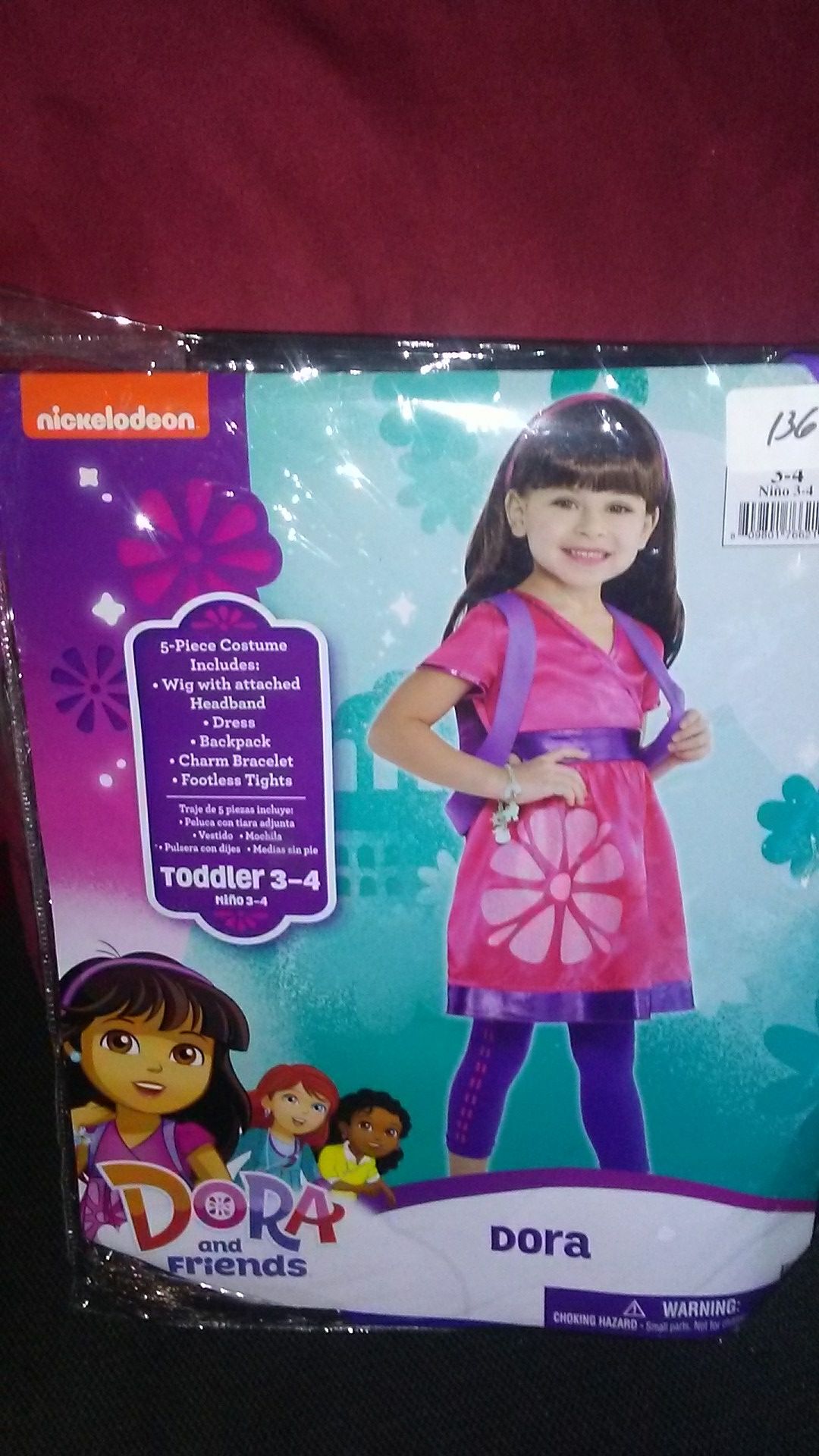 Dora costume toddler size 3 - 4