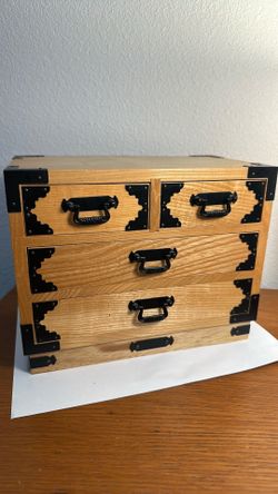 Vintage Mini Tansu Japanese  Chest   / 4 Drawer