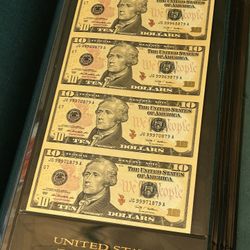Uncut Currency Album Money 10 5 2 1 Paper 