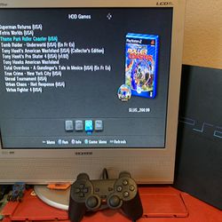 Play station 2 Ps2 modded with hard dive and 120 Games 
