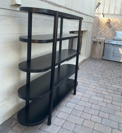 Gorgeous 57” High 60” Wide Black Wooden 5 Shelf Etagere Shelving Unit