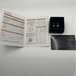 Moisinite Earrings 5.0  mm Size  Stirling Silver 