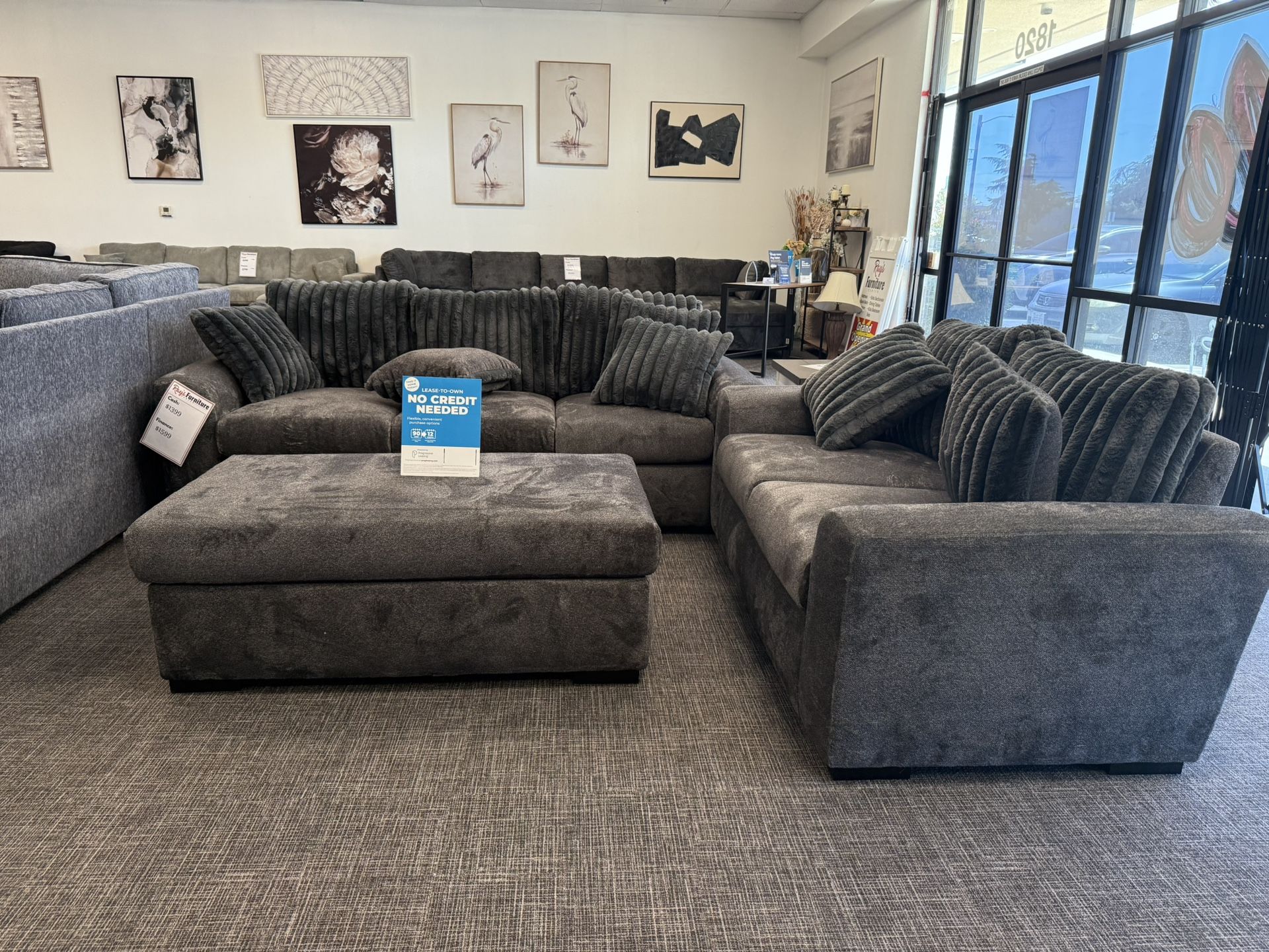 ποΈ 2 PC Dark Gray Sofa & Loveseat Set β $1399!
