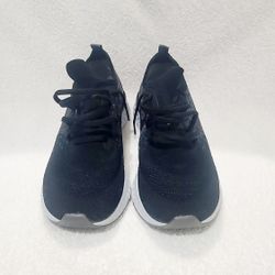 Nike Epic React Flyknit Men's Size 12 Running Shoes Black Gray Pre-owned Clean