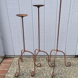 Wrought Iron Candle Sticks Or Plant Holder