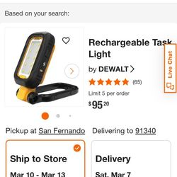 Dewalt Rechargeable LED Task Light