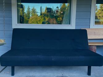 Black Fabric Futon Sofa Bed