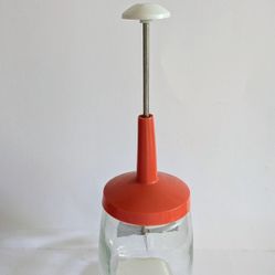 Chopper Food Chopper 1960s Red Plastic Top Stainless Steel Blade Glass Jar